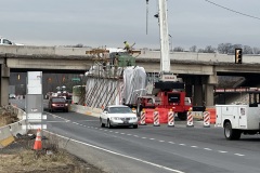 January 2023 - Center pier construction for the new northbound bridge over Rockhill Drive.