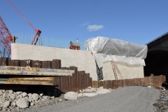 January 2022 - Construction of an abutment for the new bridge carrying U.S. 1 over the Neshaminy Creek.