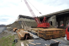 March 2022 - Construction continues for the new bridge over the Neshaminy Creek.