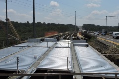 July 2022 - Deck pans in place ahead of paving on the bridge at the Penndel/Business U.S. 1 exit.